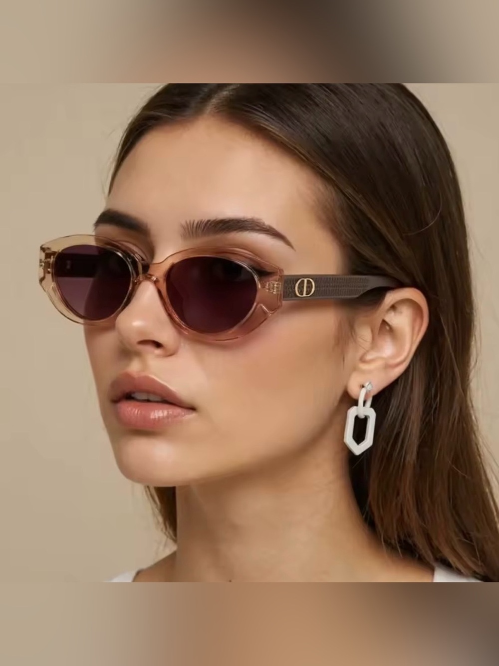 Others Follow Brown Transparent Frame Sunglasses with Dark Lenses